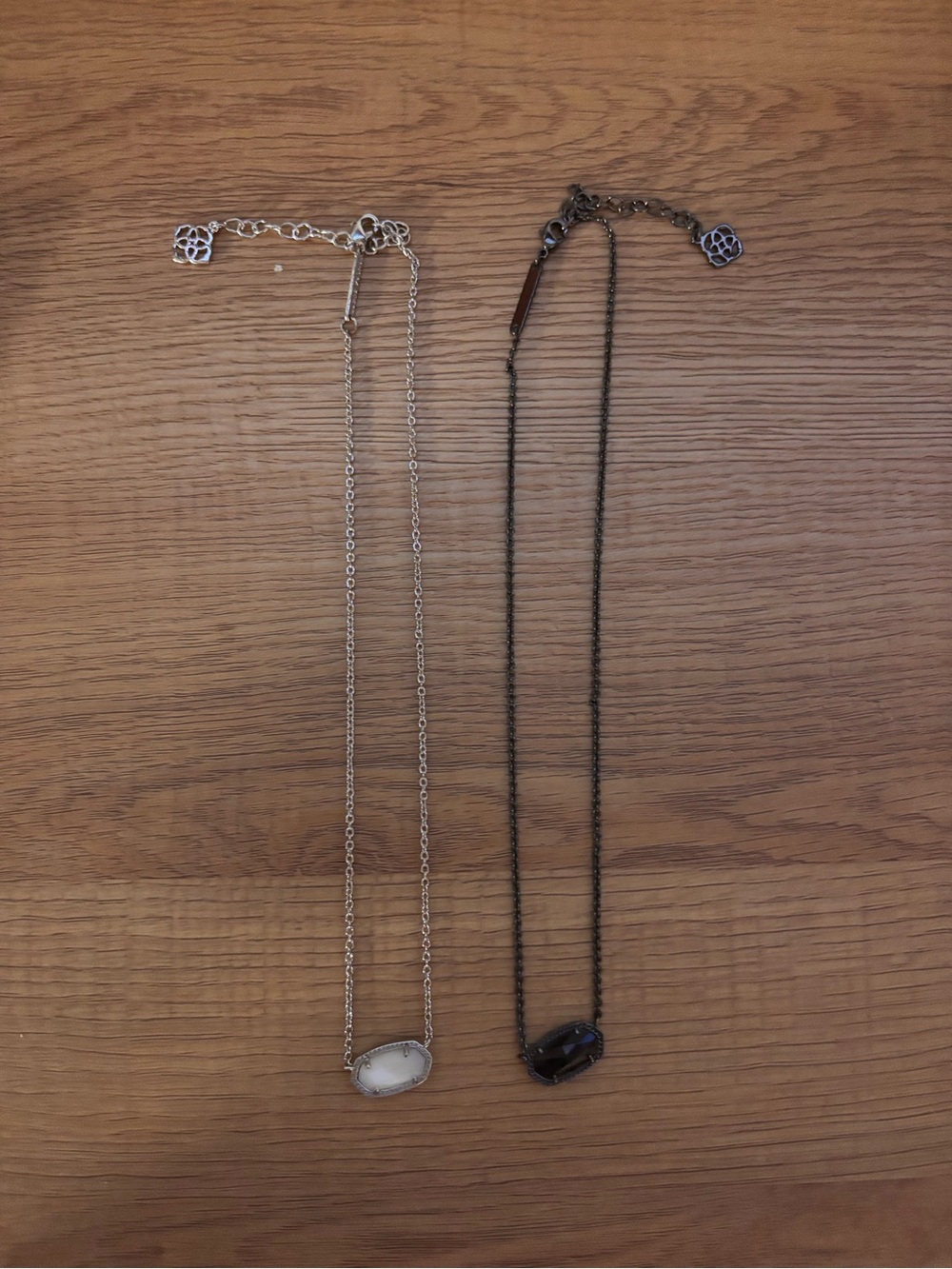 Kendra Scott Silver and Black Pendant Necklace Duo